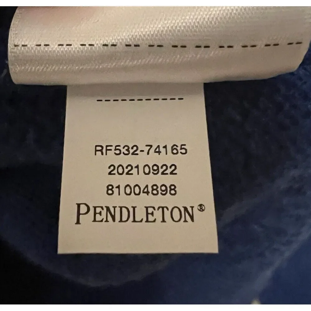 Pendleton Sweater Royal Blue Grandpa 100 Wool Washable Shetland Adult Mens Large
